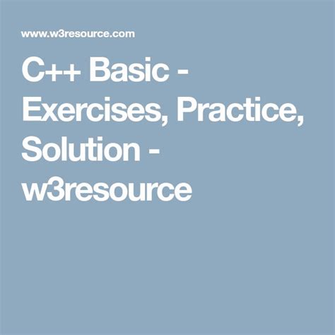 w3resource c++